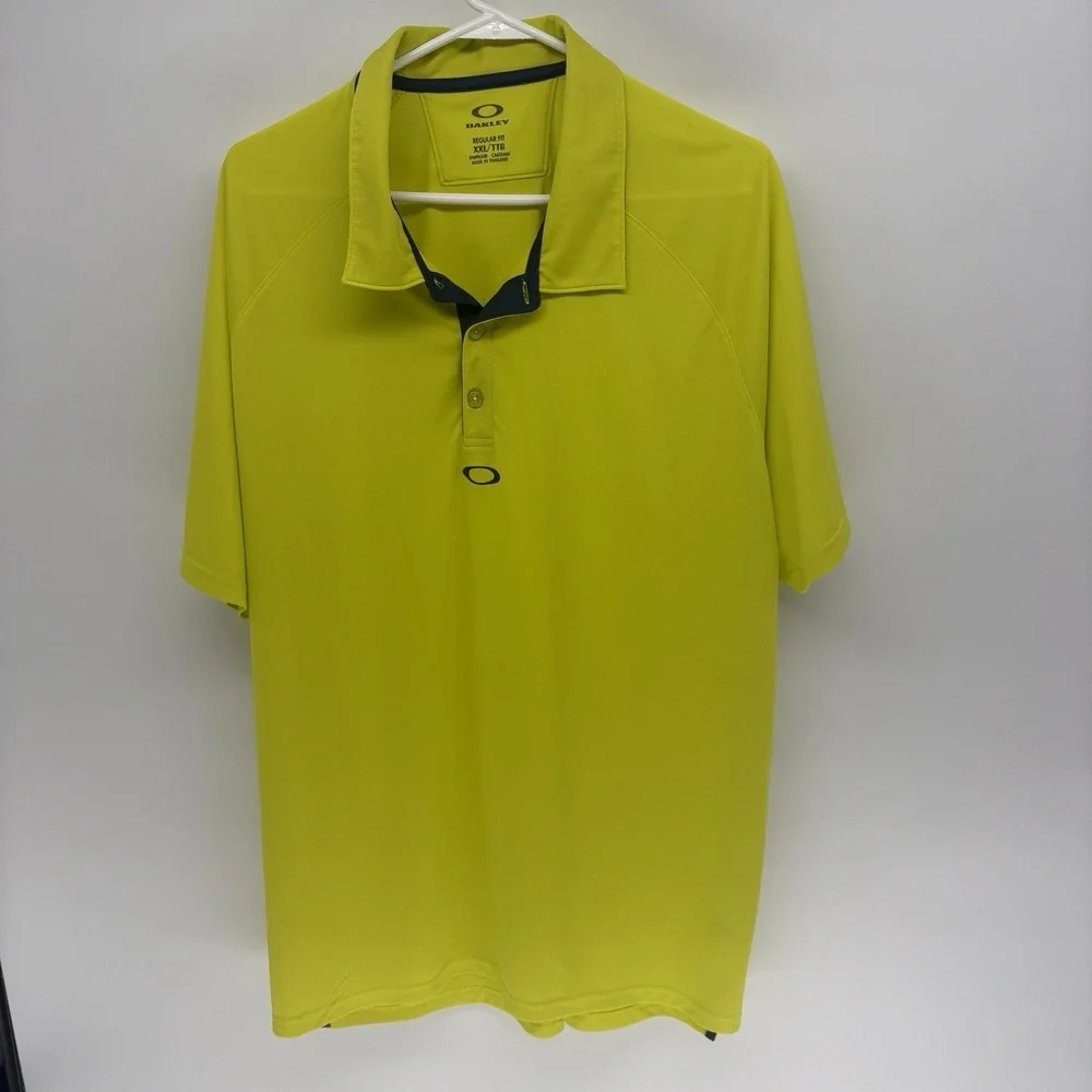 Oakley‎ Hydrolix Yellow Polo Shirt  Golf Wicking Performance Active Wear Men XXL